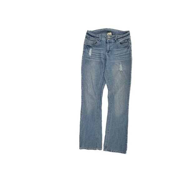 Faded Glory Bootcut Distressed Women's size 8 Medium Blue Denim jeans   Great Co - Picture 1 of 4